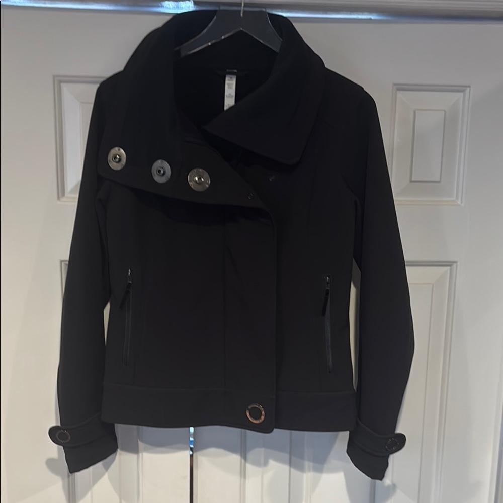 Lululemon Athletica Black Peacoat with Wide Collar